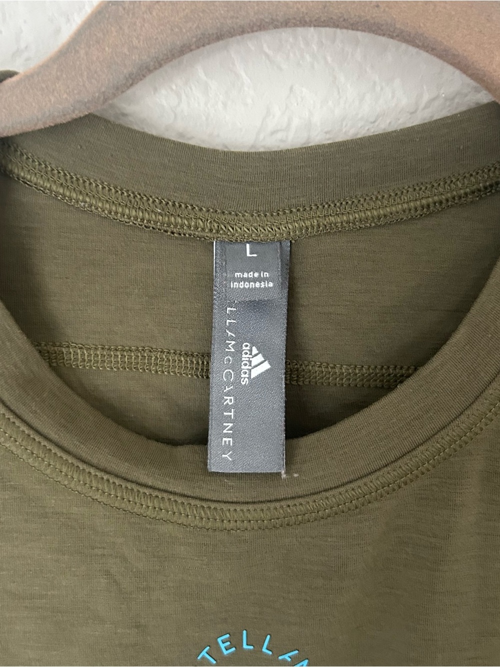 Adidas by Stella McCartney True Strength cropped top in Olive - Picture 4 of 6